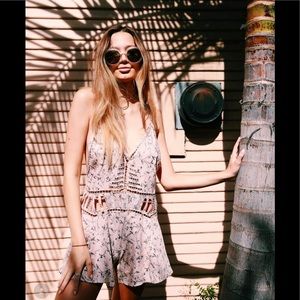 LF pink cut out romper